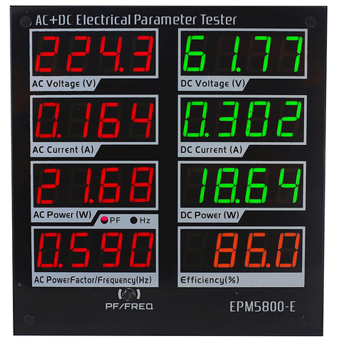 ZHURUI EPM5800-E( tri-color ) AC220v/DC300v/10A power meter/ watt meter/voltmeter/ test Power Supply/Driver/efficiency ► Photo 1/2