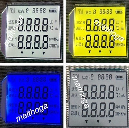 36P TN Positive 4-Digits Segment LCD Panel with Temperature Humidity Symbol Pressure White/Yellow Green/Blue Backlight ► Photo 1/2