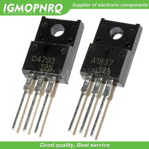 10PCS 10PCS=(5PCS 2SC4793+5PCS 2SA1837) C4793 A1837 230V 1A TO220F new original ► Photo 1/3