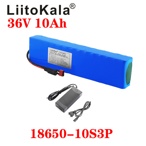 LiitoKala 36V battery 36V electric bike battery 42V 10AH 18650 battery for motorcycle Scooter with XT60 plug and 42V2A charger ► Photo 1/6