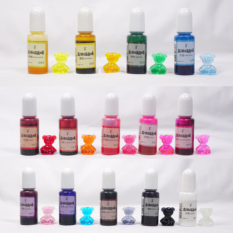 10ml Epoxy Resin Pigment DIY Liquid Colorant Dye pigment  For Jewelry uv resin Mold Sets kit 14 colors ► Photo 1/6