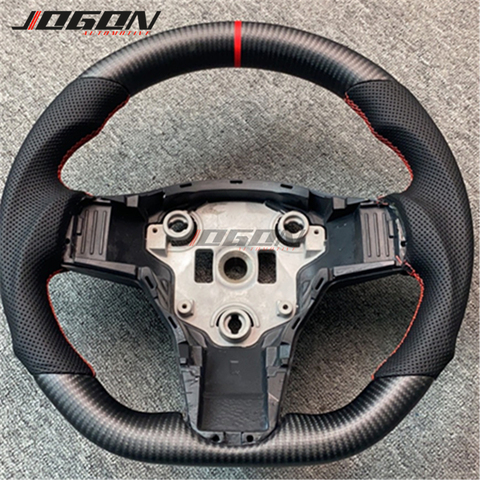 Cuatomized Carbon Fiber Steering Wheel Replacement For Tesla Model 3 2017 2022 ► Photo 1/6