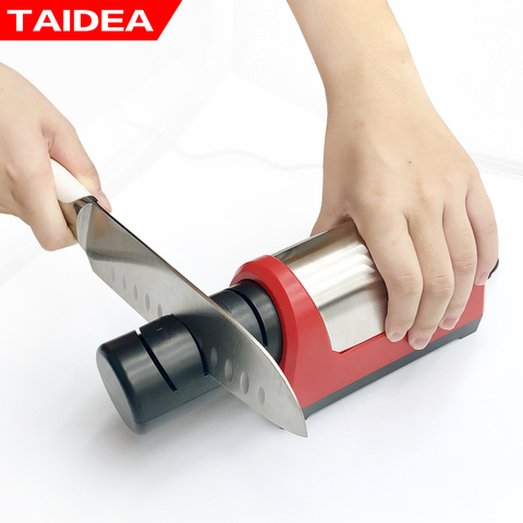 TAIDEA 3Pcs/Set Electric Diamond Sharpener 600/1000Grit kitchen knife 2 Slot 18watt  electric knife sharpener Detachable ► Photo 1/6