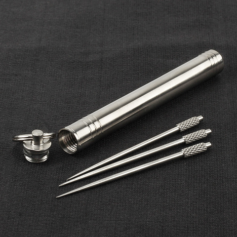 Titanium Alloy Waterproof Seal Capsule Bottle Toothpick Box Outdoor Camping Tool ► Photo 1/6