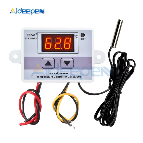 XH-W3001 W3001 Temperature Controller Digital LED AC 220V Thermometer Thermo Controller Switch Probe Max 10A NTC10K ► Photo 1/6