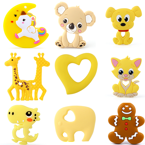 Keep&Grow 1pcs Baby Animal Silicone Teethers Dog Dinosaur Koala Baby Teething Product Accessories For Pacifier Chains BPA Free ► Photo 1/6