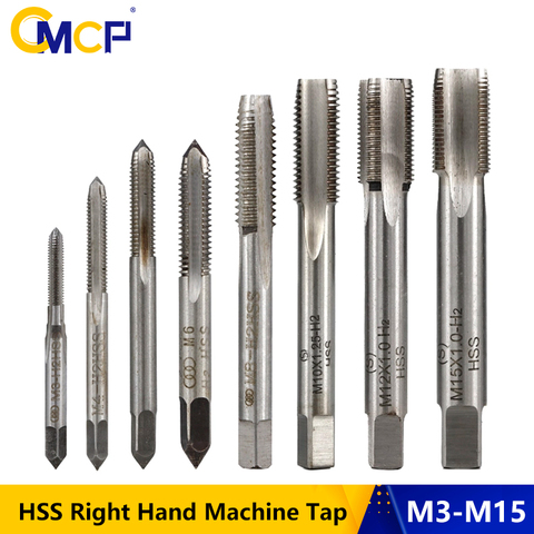 CMCP 1pc M3 M4 M5 M6 M8 M10 M12 M15 HSS Right Hand Machine Tap Straight Flute Screw Tap Drill Bit Metric Thread Tap Plug Tap ► Photo 1/6