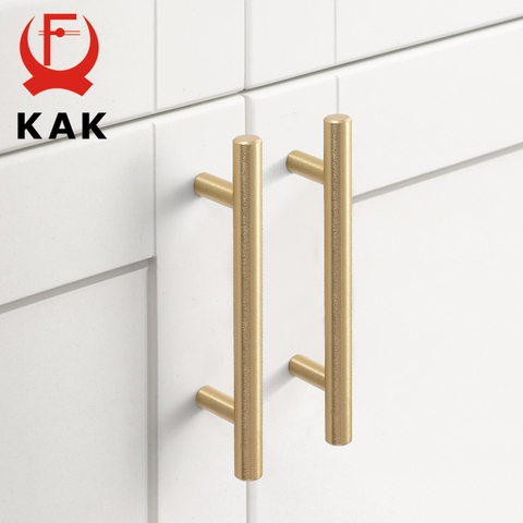 KAK 20pcs Brushed Gold Kitchen Handle Stainless Steel T Bar Door Pull 76mm 96mm Cabinet Knobs and Handles Black Furniture Handle ► Photo 1/6