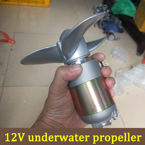 DIY Electric Boat Nest Lath Outboard Motor Propeller Paddle Machine Rubber Boat 12V Underwater Motor Propeller ► Photo 1/6