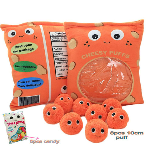 A Bag Puff and Candy Snack Pudding Pillow 8pcs 10cm mini Candy Doll toys in a zip Bag Pillow Creative gift For Children Birthday ► Photo 1/6
