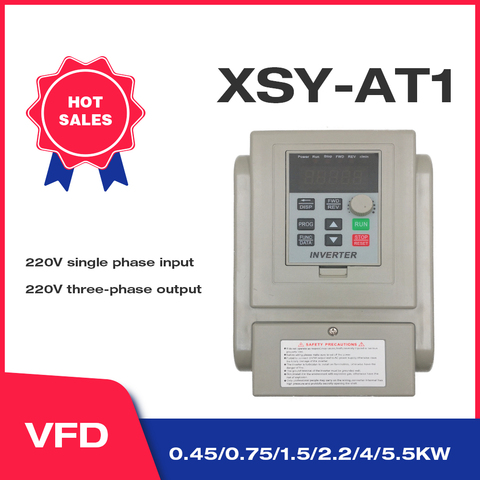 Frequency Converter VFD CNC Spindle motor speed control VFD 1.5KW/2.2KW CoolClassic XSY-AT1 3P 220V Output ► Photo 1/6