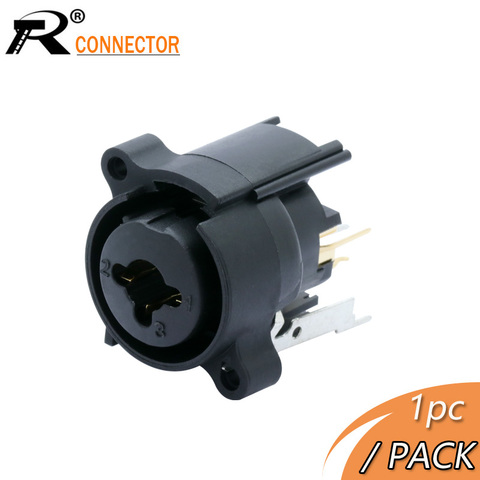 1pc 7PIN Straight XLR Connector Dual Functions 3pole XLR Female Jack Socket Panel Mount+Audio Jack 6.35mm Female Powercon Jack ► Photo 1/6