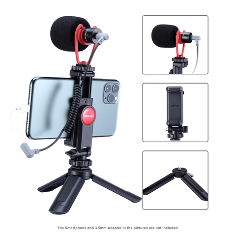 Ulanzi Record Microphone Tripod Vlog Kit Mini Tripod Vertical Shooting Phone Mount Kit 3.5MM Jack Video Audio Microphone ► Photo 1/6