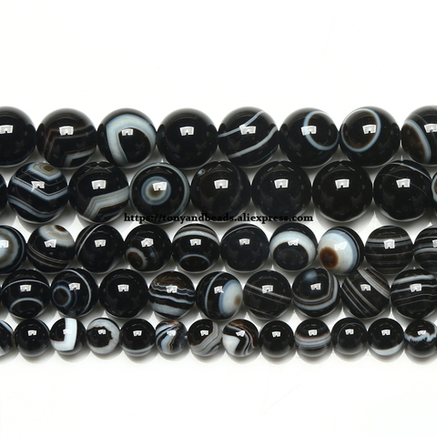 Natural Stone AAAA Quality Evil Eye Sardonyx Agates Round Loose Beads 6 8 10 12MM Pick Size For Jewelry Making ► Photo 1/1