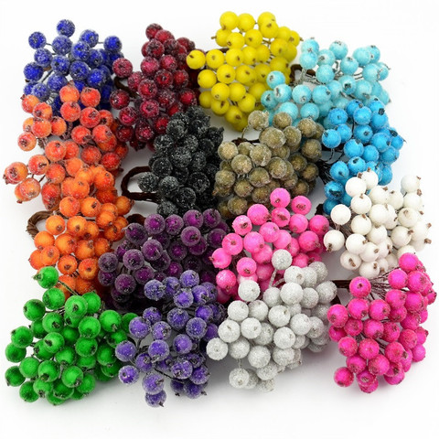 40pcs Mini Fake Fruit Christmas Xmas Foam Berry Bouquet For Wedding DIY Scrapbooking Decorative Bacca Wreath Fake Flowers ► Photo 1/6