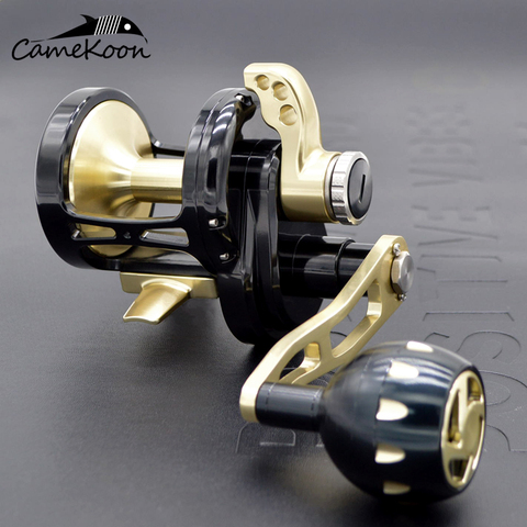 CAMEKOON CNC slow jigging reel 35kgs drag power left/right handle saltwater lever drag reel trolling big game reel ► Photo 1/6