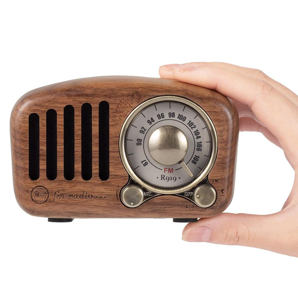 R919 Classical retro radio receiver portable Mini Wood FM SD MP3 Radio  stereo Bluetooth radio Speaker AUX USB Rechargeable radio - Price history &  Review