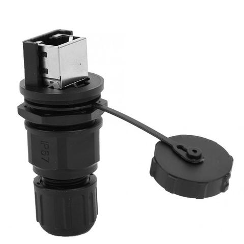 RJ45 Ethernet Connector 180 degree Water Dust Proof RJ45 Adapter Black Outdoor 8 Pin Post-Installation Coupler IP67 ► Photo 1/6