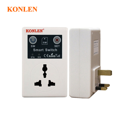 KONLEN UK EU Plug GSM Power Socket Intelligent Relay Switch Smart Remote Control Home Automation Appliance by Phone Call SMS APP ► Photo 1/6