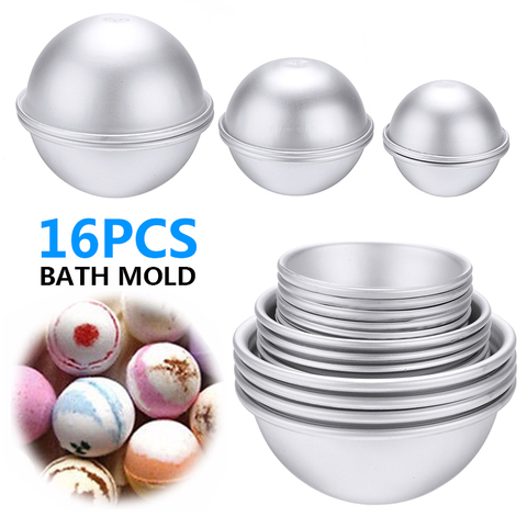16pcs Semicircle Sphere Bath Mold Aluminium Alloy Bath Bomb Molds