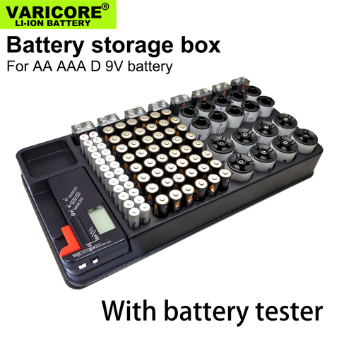 Battery Storage Box Holder Case/Organizer/Container AA AAA C D and 9V battery with Test voltage meter ► Photo 1/6