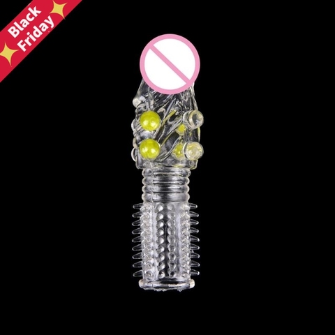 Soft Reusable Crystal Skin Cock Sleeve Delay Extension Enlargement Party Toys for Adult ► Photo 1/6