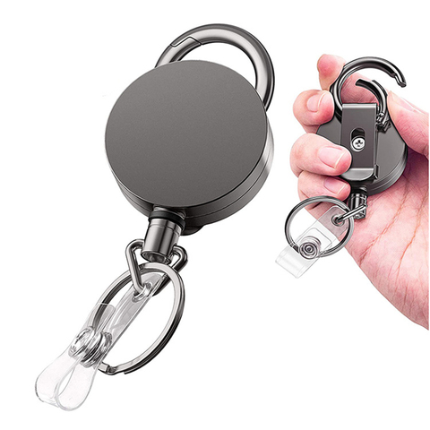 Wire Rope Camping Telescopic Burglar Chain Key Holder Tactical Keychain Outdoor Key Ring Return Retractable Key Chain ► Photo 1/5