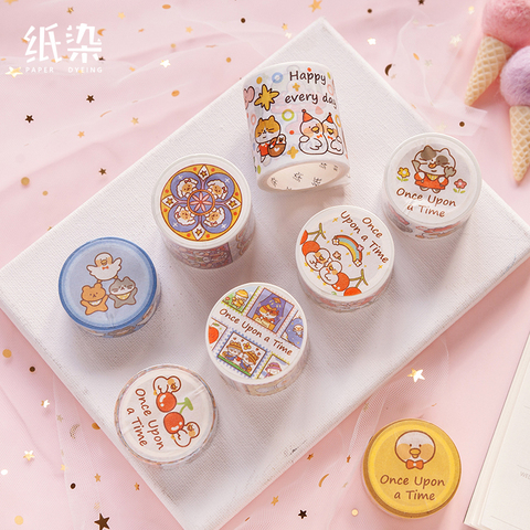 Cartoon Animal Stamp Bullet Journal Washi Tape Cartoon Adhesive Masking Tape DIY Scrapbooking Sticker Label Japanese ► Photo 1/5