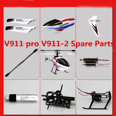 Wltoys V911 PRO V911-2 V911-V2 RC Helicopter spare parts blade motor Head Cover Balance Bar Vertical tail gear Landing etc ► Photo 1/1