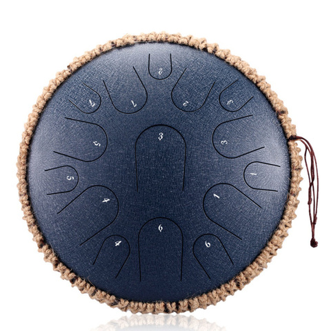 NEW Steel Tongue Drum 13 inch 15 tone Drum Handheld Tank Drum Percussion Instrument Yoga Meditation Beginner Music Lovers Gift ► Photo 1/6