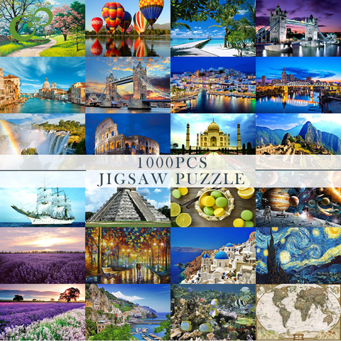 75*50cm Jigsaw puzzles 1000 pieces Assembling picture Landscape puzzles toys for adults children kids games educational Toys YJN ► Photo 1/6