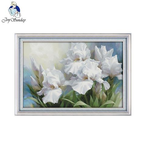 Joy Sunday the Iris Counted DIY Handmade DMC 14ct and 11ct Cross stitch kit and Precise Printed Embroidery set Needlework ► Photo 1/6