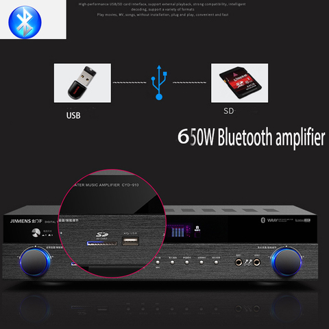 KYYSLB 650W 750W 220V H-8002 4.0 Bluetooth Amplifier HDMI Loss Home Theater 5.1 Channel Digital Amplifier Kara OK Fiber Coaxial ► Photo 1/6