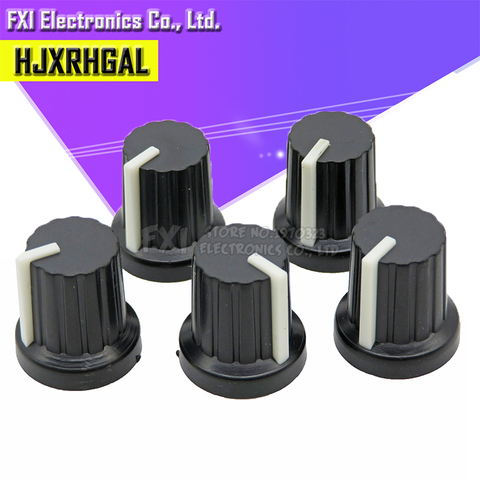 10Pcs Hot Sale 6mm Shaft Hole Dia Plastic Threaded Knurled Potentiometer Knobs Caps wh148 ► Photo 1/5