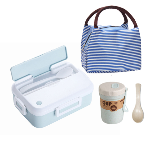 3-piece Set Lunch Box Leakproof Portable Microwave oven Food Container Office School Travel Hiking Kid Health Material Bento Box ► Photo 1/6