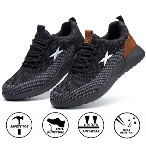 Safety Work Shoes  Men Steel Toe Cap Anti-smashing Working Boots Breathable Outdoor Construction Mesh Sport Shoes Plus Size ► Photo 1/6