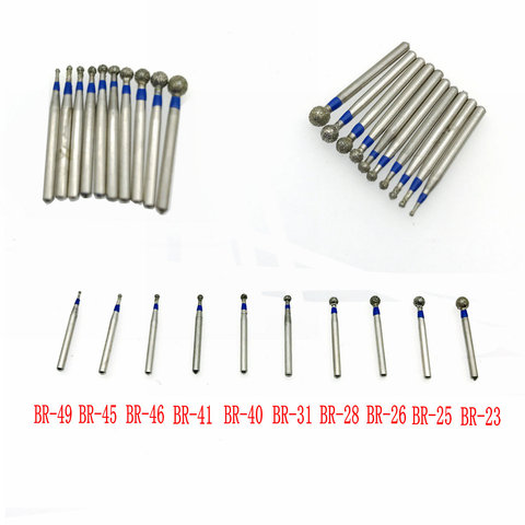 50Pcs Dental Diamond Ball Round Burs FG 1.6mm Fit High Speed Handpiece BR Series BR49/BR45/BR41/BR40/BR31/BR28/BR26/BR25/BR23 ► Photo 1/1