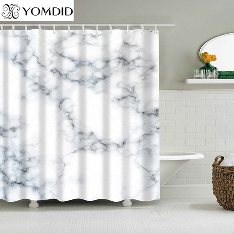 Waterproof Shower Curtains Fabric Polyester Marble Stripes Printing Shower Curtains 5 Color Available Bathroom Shower Curtains ► Photo 1/6