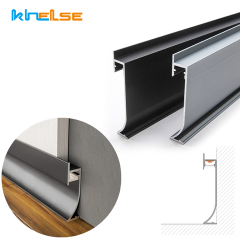 5-20pcs 1m Per Piece LED Hard Bar Light Aluminium Profile Suface Mounted Channel Tube Wall Skirting for Corridor Strip Lamp ► Photo 1/6