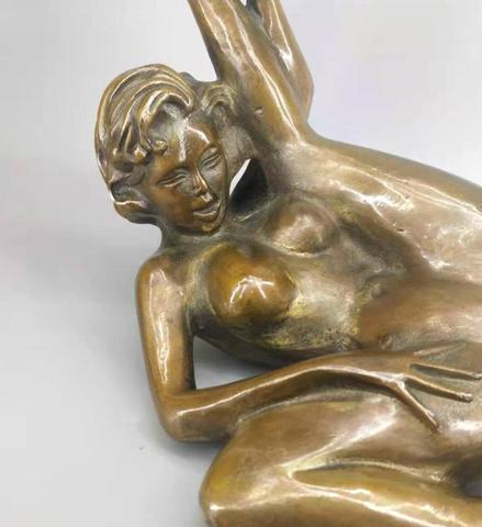 $old craft$ larger nudes art captivating Beautiful naked nude lady sexy woman Bronze Statue (A0314) ► Photo 1/1