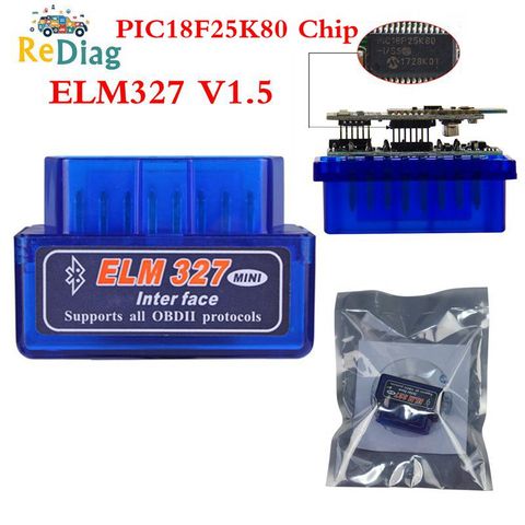 Top Hardware V1.5 Chip PIC18F25K80 ELM327 Bluetooth V1.5 AutoCode Reader Super MINI ELM 327 Works ON Android Symbian FW V1.5 ► Photo 1/6