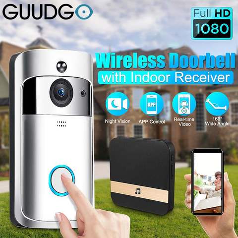 GUUDGO Wifi Smart Video Doorbell Intercom Smart Camera Doorbell PIR Detection Camera Night Vision Home Security Video Door Bell ► Photo 1/1