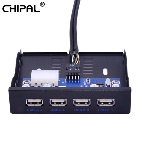 CHIPAL 4 Ports USB 2.0 Hub USB2.0 Adapter PC Front Panel Expansion Bracket with 10Pin Cable For Desktop 3.5 Inch FDD Floppy Bay ► Photo 1/6