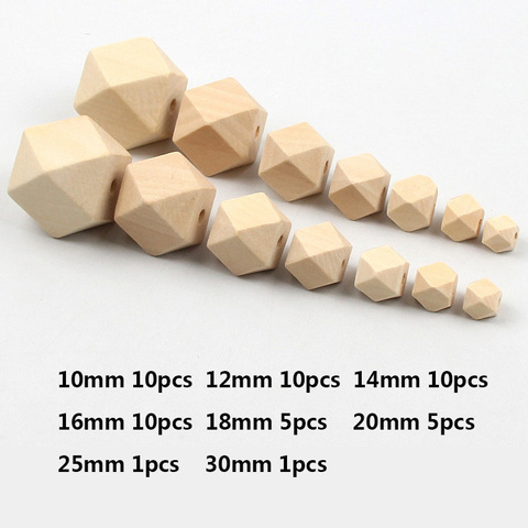 Hot Selling 10/12/14/16MM Natural Wood Octagonal Beads Loose Spacer Unfinished For Charm Jewelry Necklace Making DIY Supplies ► Photo 1/5