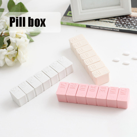 Travel Pill Box Holder Weekly Medicine Storage Organizer Container Drug Tablet Dispenser Independent Lattice Plastic Pill Case ► Photo 1/6