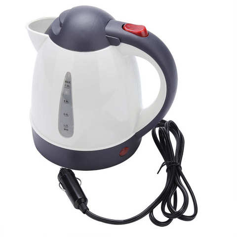 Car Electric Kettle 1L Large Capacity Portable Travel Water Boiler Car Truck Travel Coffee Heated Tea Pot 12V ► Photo 1/6