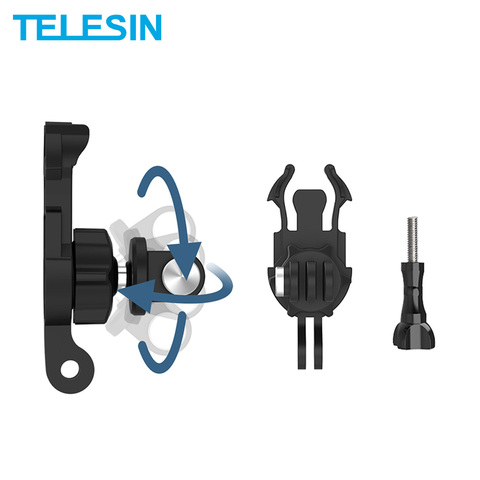 TELESIN 360 Degree Rotate Quick Release Buckle Base Mount Adjustable Double J-hook For GoPro Osmo Action Insta360 Accessories ► Photo 1/1