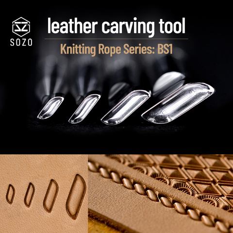 SOZO BS1 Leather Knitting Rope Decorative Border Work Stamping Tool   Saddle Make Carving Pattern 304 Stainless Streel Stamps ► Photo 1/6