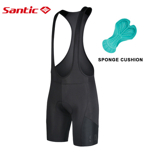 Santic Men Cycling Padded Bib Shorts Pro Fit Summer Black Cycling MTB Road Bike Bicycle Padded Bib Shorts Asian Size K7MC033 ► Photo 1/1