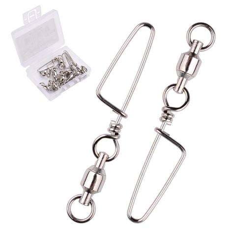 10 pcs / Box Fishing Swivels Connector Snap 0#-6# Ball Bearing Rolling Swivel For Fishhook Lure Carp Fishing Accessories ► Photo 1/6